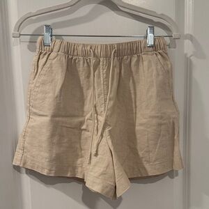 A&F Women's Tan Linen Shorts